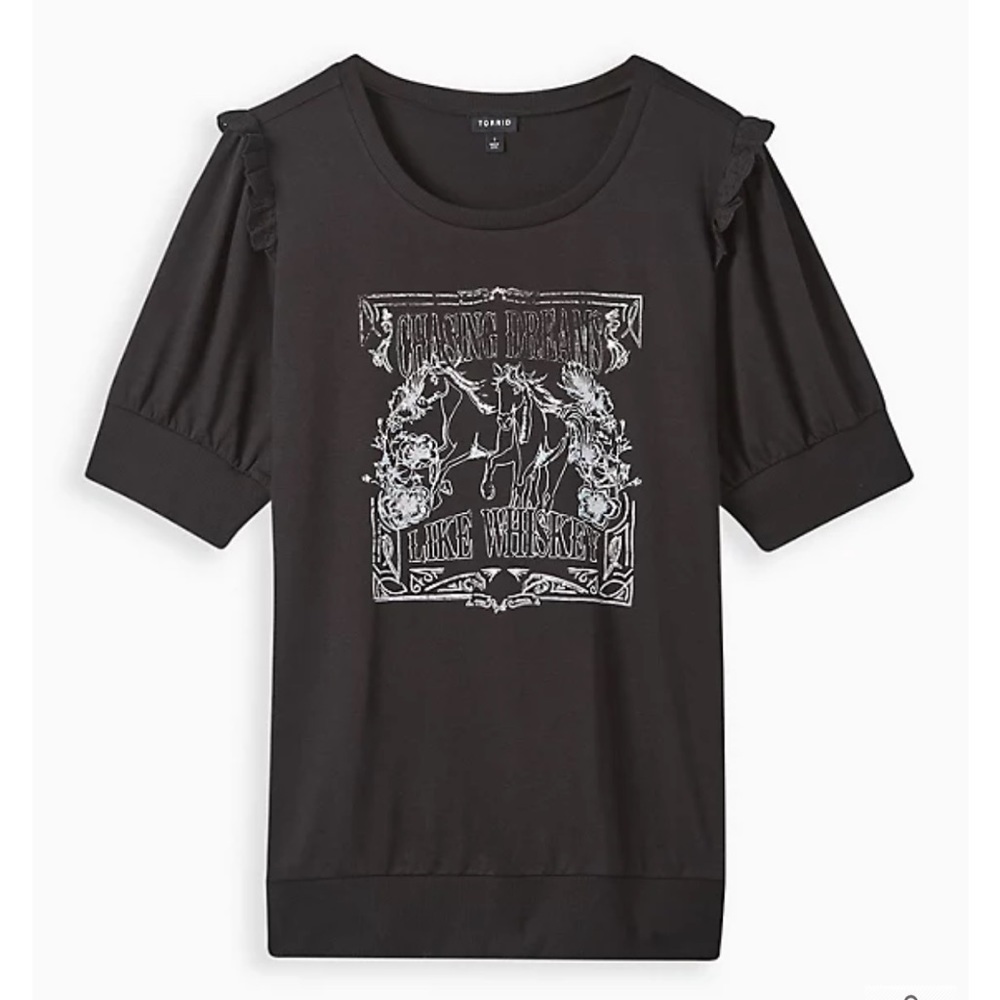 Torrid GRAPHIC CLASSIC FIT LT WEIGHT FRENCH TERRY SHORT SLEEVE SWEATSHIRT4X